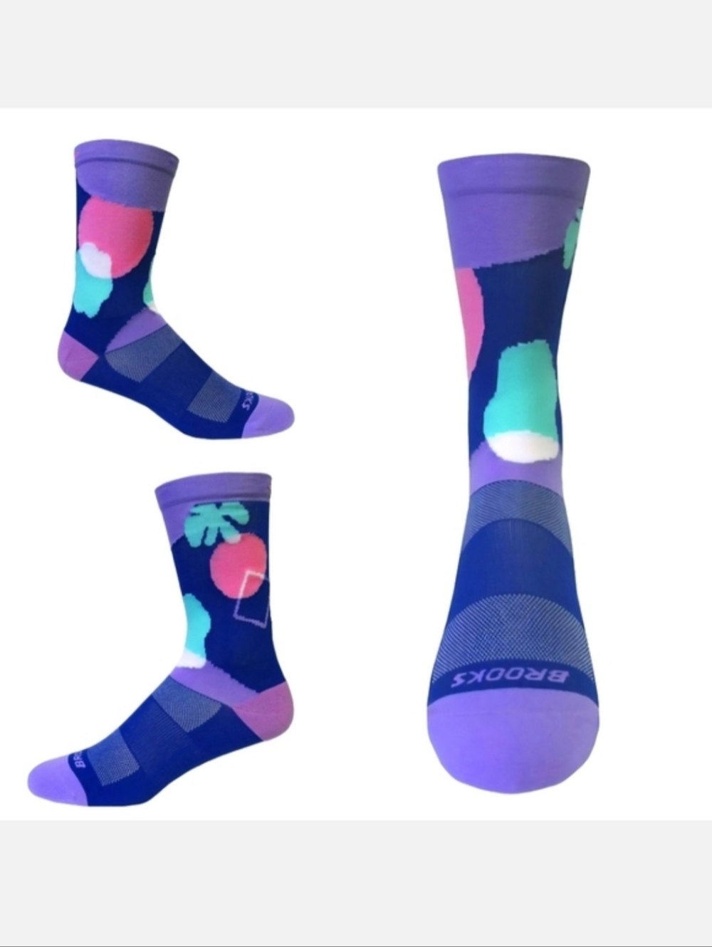 NWT Brooks Unisex Temp Knit In Crew Socks Size L/XL Women's 10-14 Men's 9-13